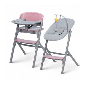 Kinderkraft LIVY high chair aster pink + CALMEE bouncer grey