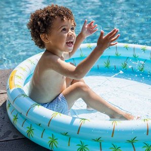 Swim Essentials: Φουσκωτή πισίνα Ø100εκ. με δύο αεροθαλάμους για μωρά από 1 έτους - "Palm Tree