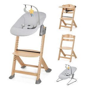 Kinderkraft high chair ENOCK + bouncer CALMEE grey