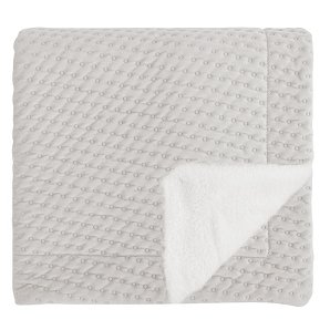 Βρεφική κουβέρτα Premium Dots 70x100 λευκή/γκρι