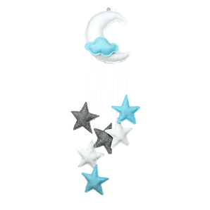 Παιδικό Διακοσμητικό Μόμπιλε Φεγγάρι Με 6 Αστέρια