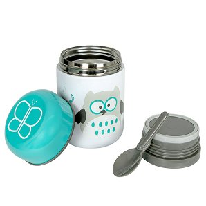 Bbluv Food (Aqua) - Thermal food Container with Spoon