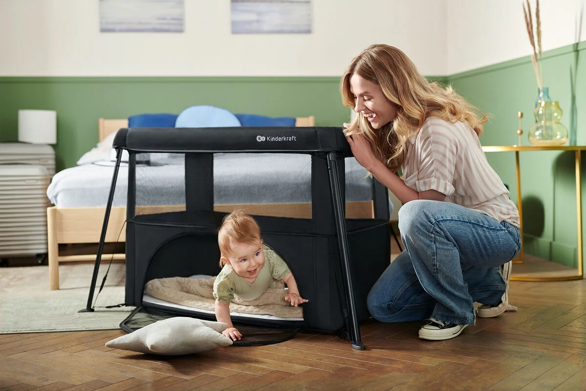 Kinderkraft Travel Cot CAMI GREY