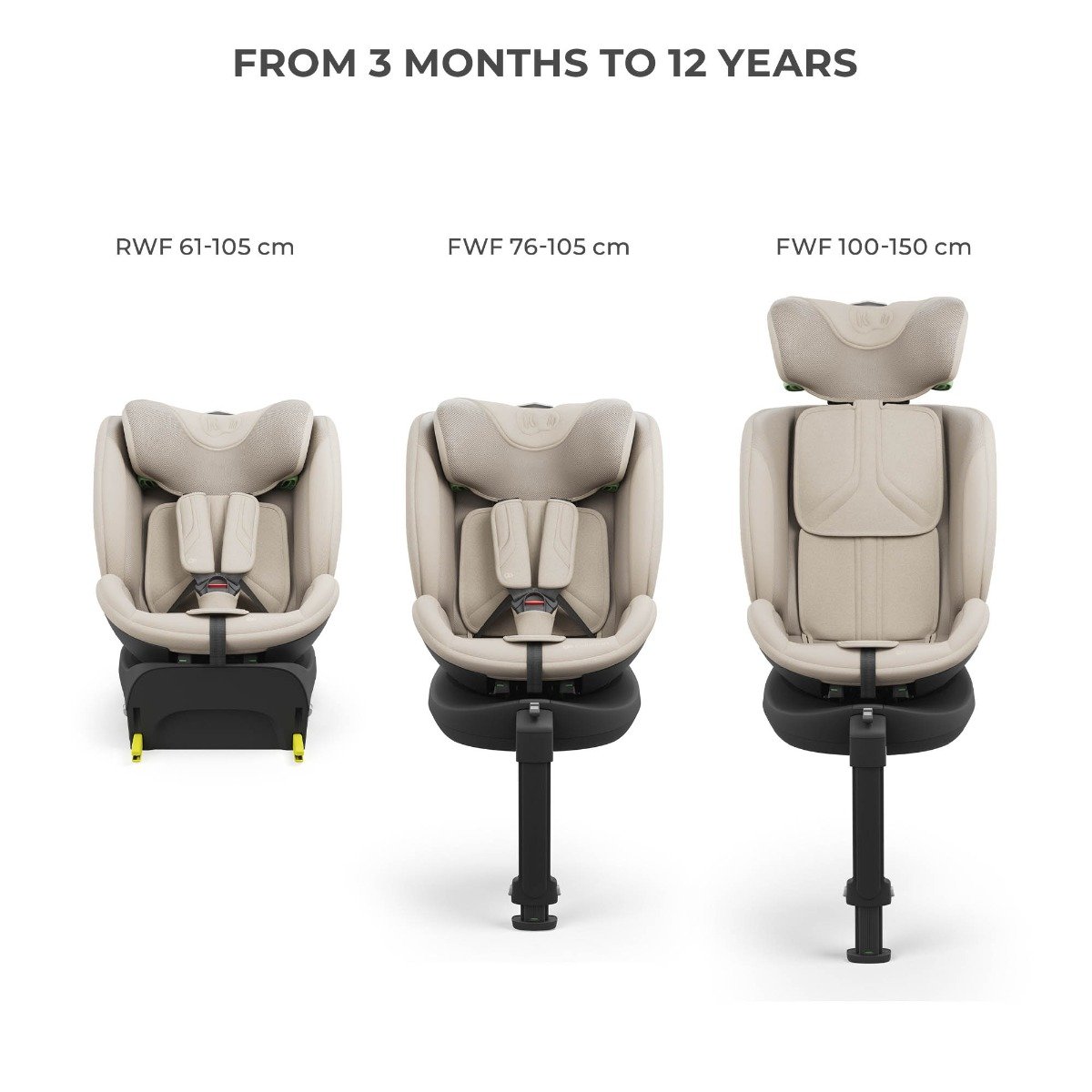 Kinderkraft Car Seat I-FIX ENDURA SAFE 61-150 cm BEIGE