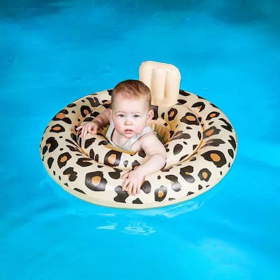 Swim Essentials Exclusive Βρεφικό Σωσίβιο Swimtrainer με Διάμετρο 69εκ. για 6 έως 12 Μηνών Μπεζ Leop