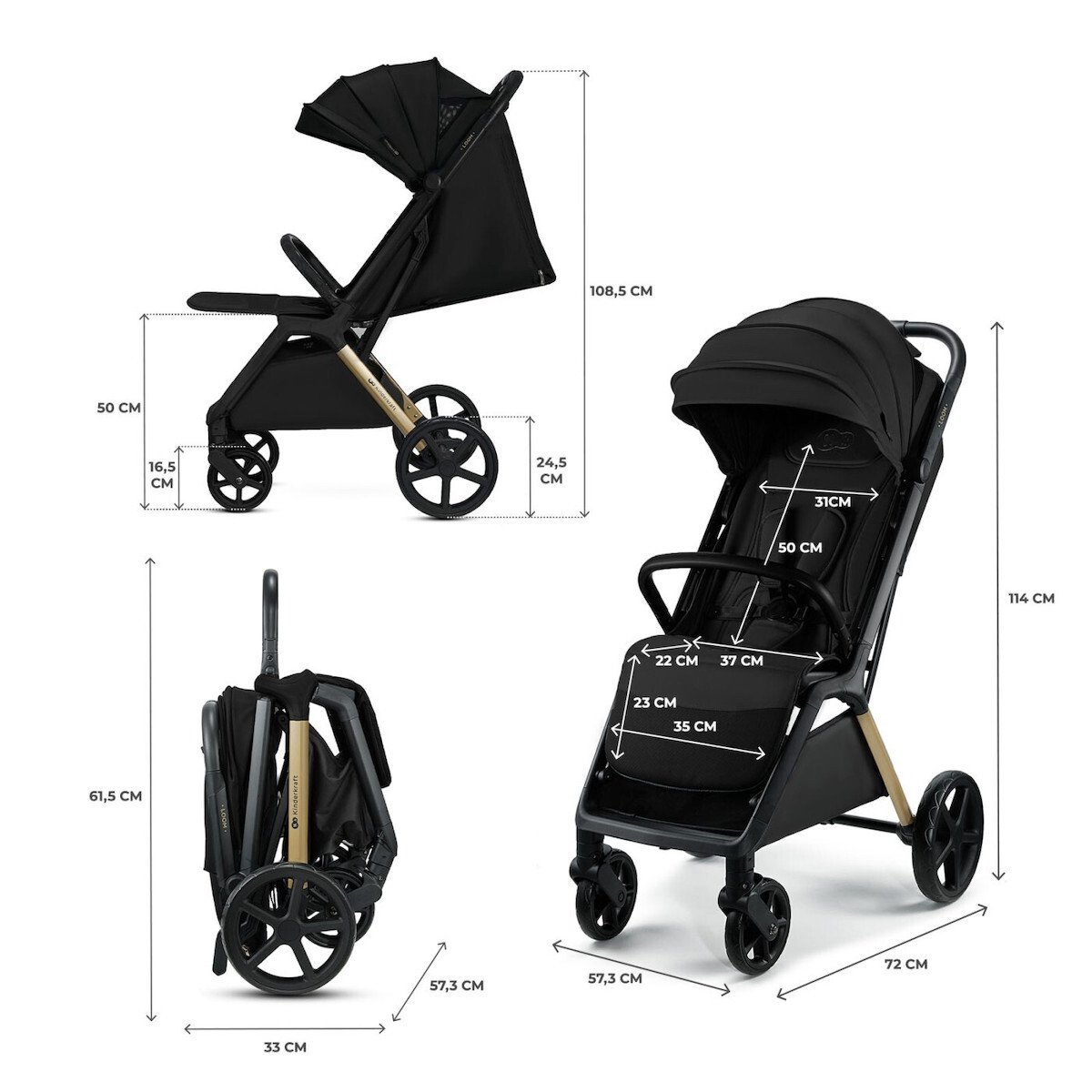 Kinderkraft stroller LOOM INK BLACK