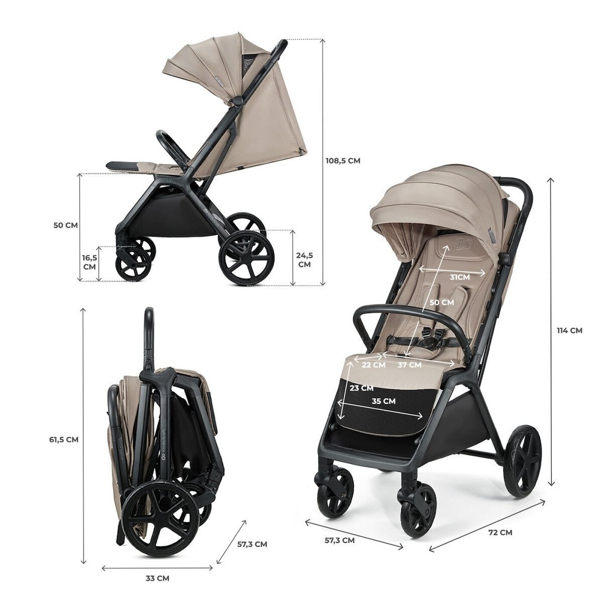Kinderkraft stroller LOOM LINEN BEIGE