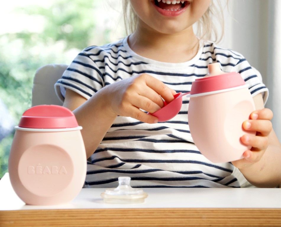 Εκπαιδευτικό Ποτηράκι Beaba BabySqueez' 2 σε 1 Ροζ