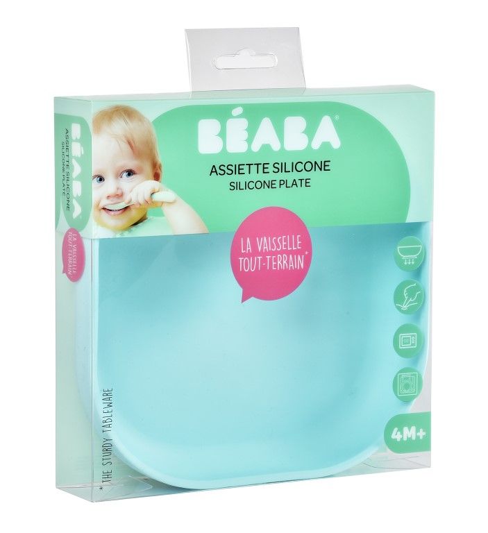 Εκπαιδευτικό Πιάτο απο Σιλικόνη Beaba Γαλάζιο