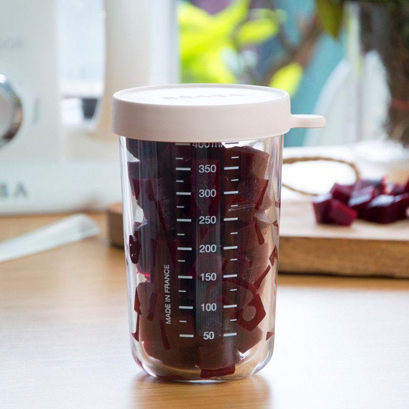 Δοχείο Αποθήκευσης Φαγητού Γυάλινο 400ml Pink