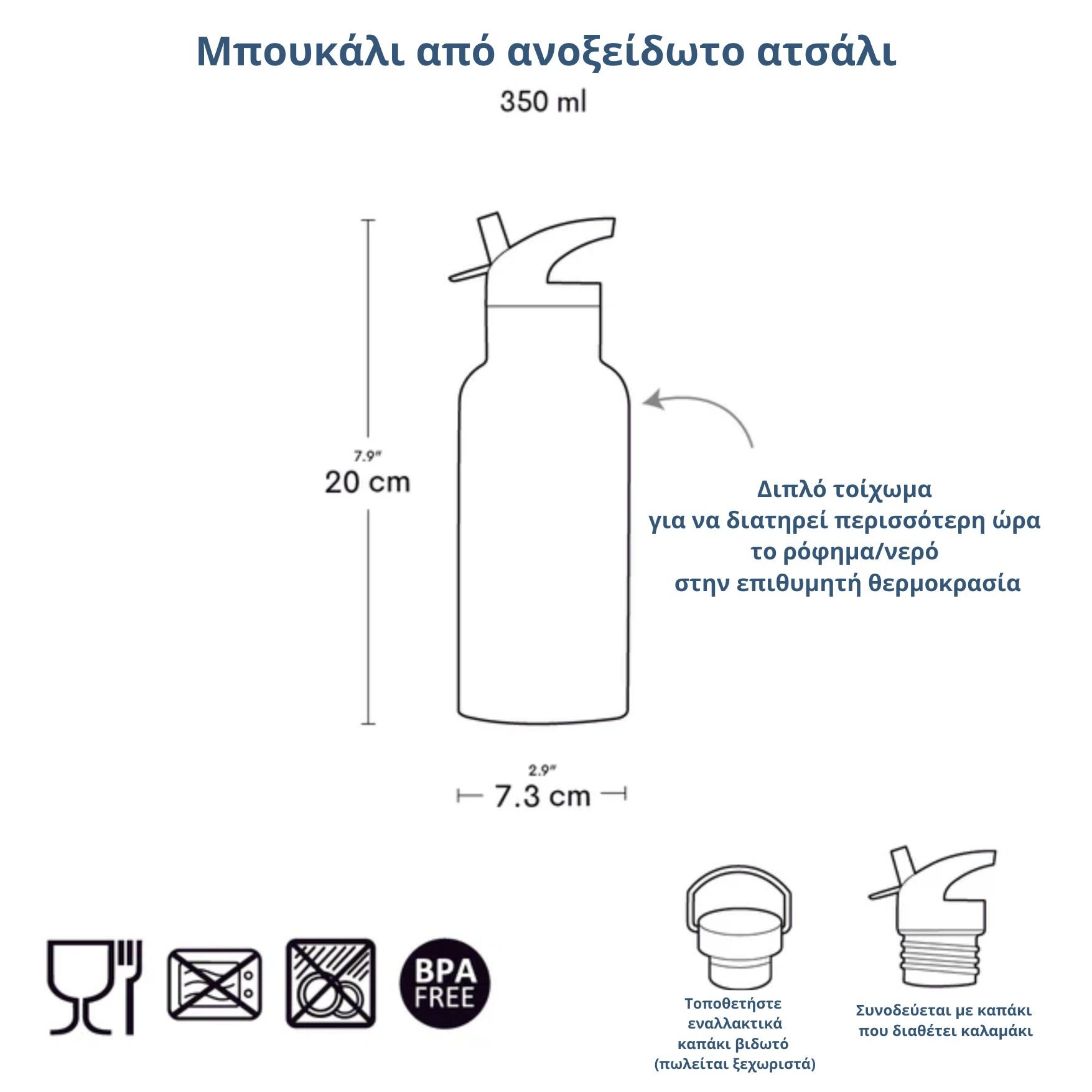 Stainless steel drink bottle: Rainbows
