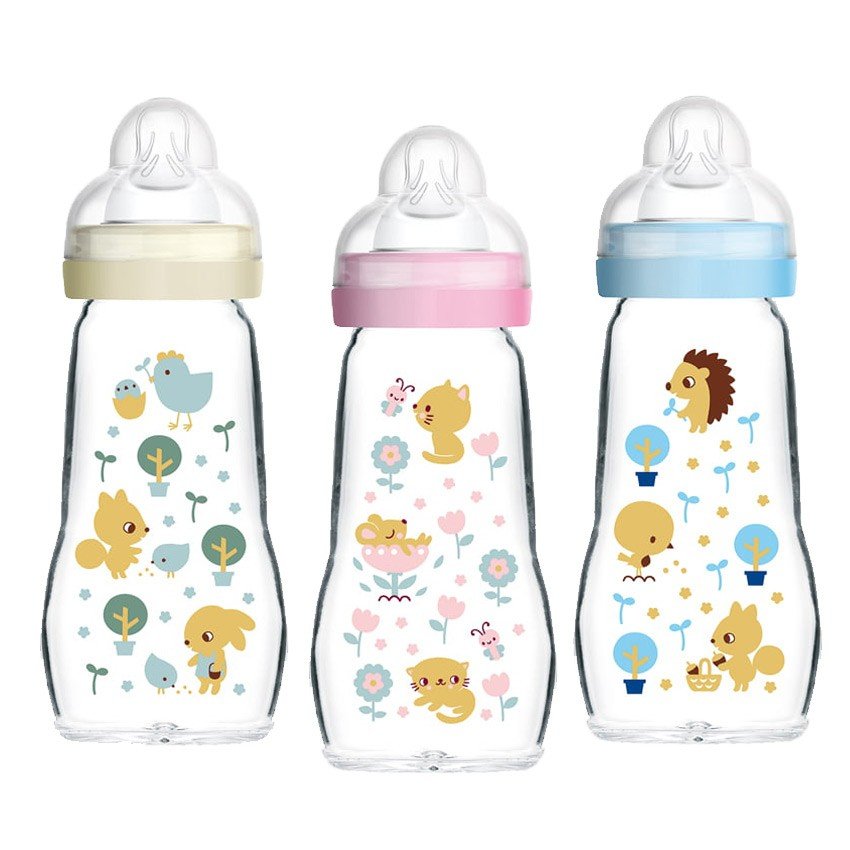 Μπιμπερό Γυάλινο Feel Good 260ml με θηλή
