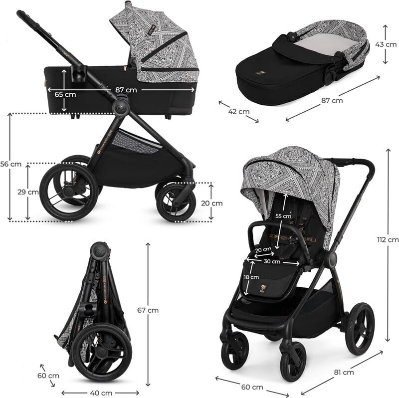 Kinderkraft Multifunctional Baby Stroller 2IN1 NEA 2 BIZUU LUNAR BLACK