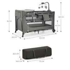 Kinderkraft travel cot JOY 2 with accessories DARK GREY