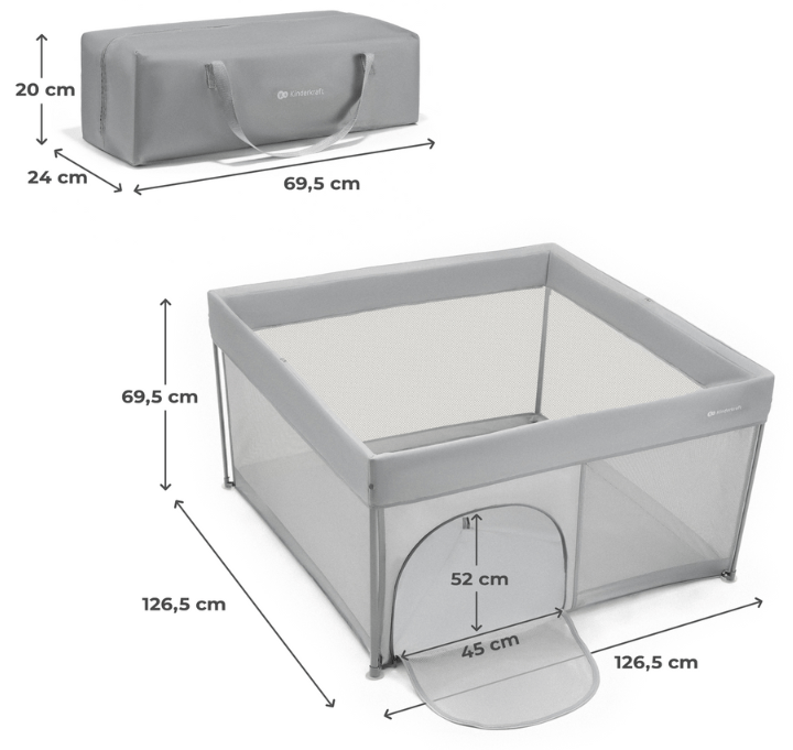 Kinderkraft playpen ZIKI grey
