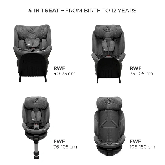 Kinderkraft Car Seat XRIDER 2 i-Size GREY
