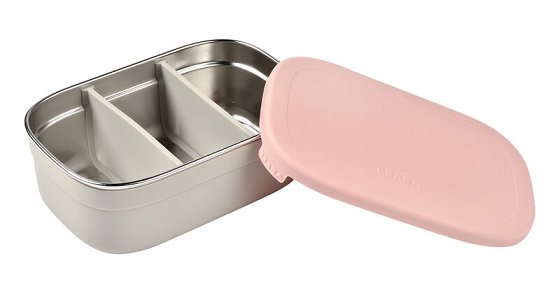 Ανοξείδωτο δοχείο φαγητού Beaba Velvet Grey/Dusty Rose