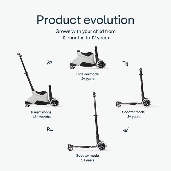 Xtend Scooter ride on Cool Grey