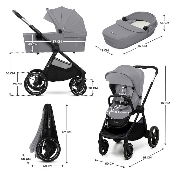 Kinderkraft Multifunctional Baby Stroller 2IN1 NEA 2 MIDNIGHT BLACK