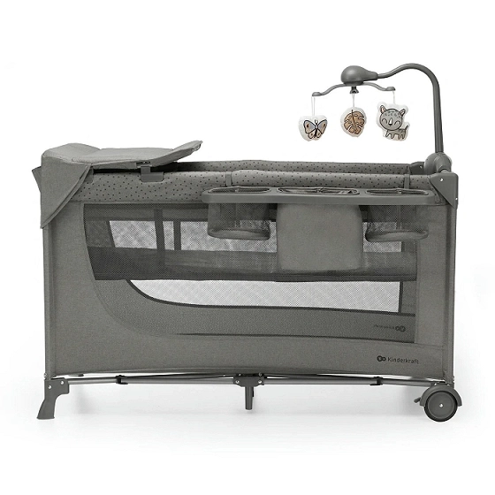 Kinderkraft travel cot JOY 2 with accessories DARK GREY