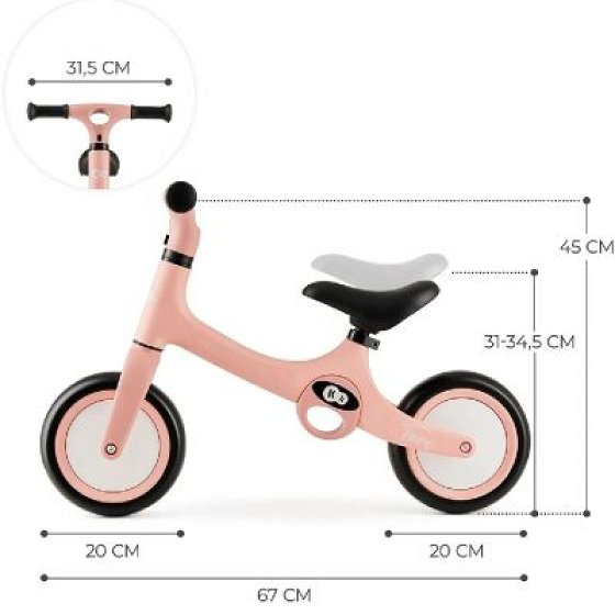 Balance bike TOVE rose pink
